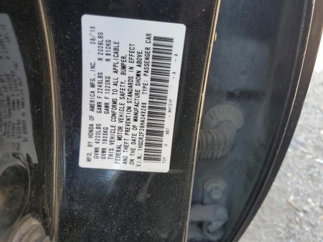 1HGCR2F38HA049289 - 2017 HONDA ACCORD LX BLACK photo 12