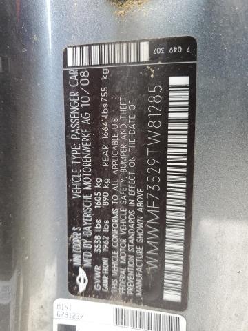 WMWMF73529TW81285 - 2009 MINI COOPER S Сұр фото 12