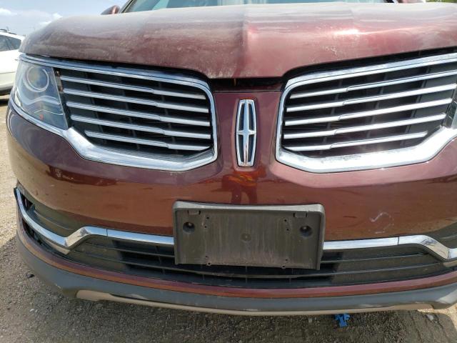 2LMTJ8LR7GBL61978 - 2016 LINCOLN MKX RESERVE Բորդո լուսանկար 12