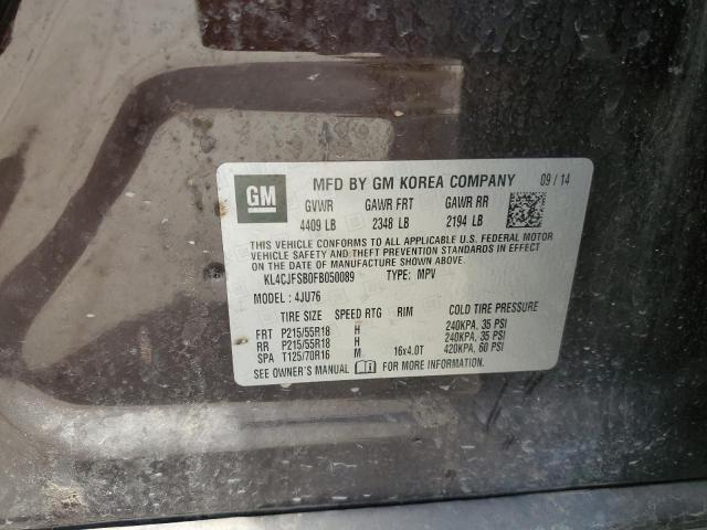 KL4CJFSB0FB050089 - 2015 BUICK ENCORE CONVENIENCE 棕色 照片 13