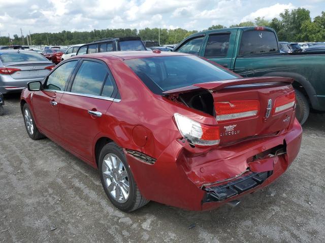 3LNHL2GC8AR602454 - 2010 LINCOLN MKZ RED photo 3