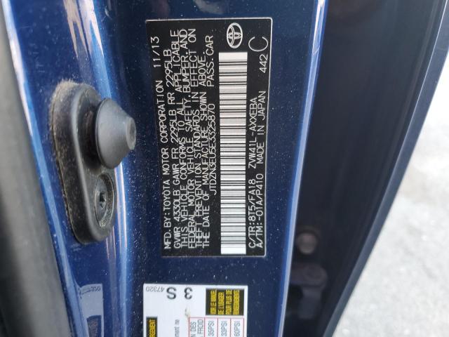 JTDZN3EU5E3325870 - 2014 TOYOTA PRIUS V BLUE photo 13