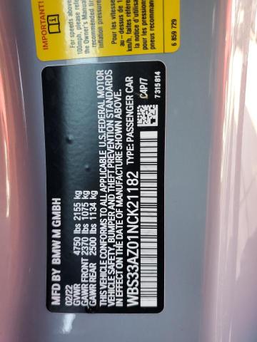 WBS33AZ01NCK21182 - 2022 BMW M4 COMPETITION GRAY photo 13