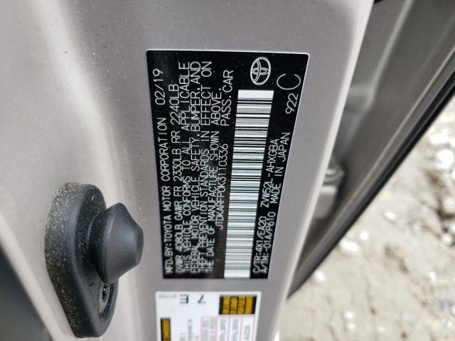 JTDKARFP0K3110336 - 2019 TOYOTA PRIUS PRIM SILVER photo 12