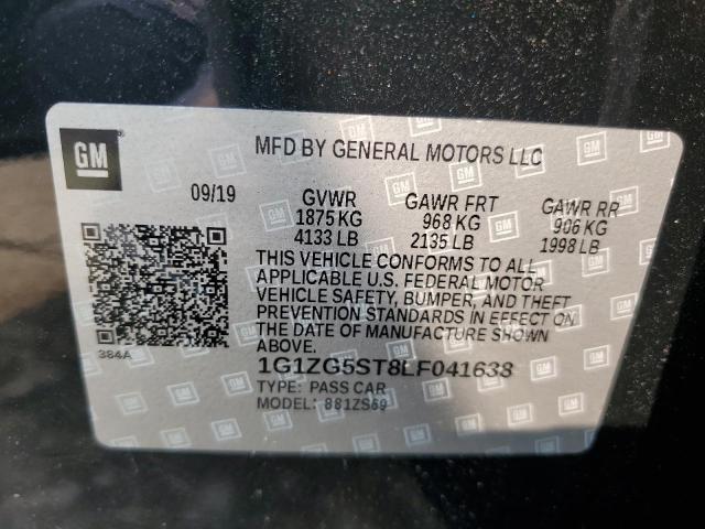 1G1ZG5ST8LF041638 - 2020 CHEVROLET MALIBU RS BLACK photo 12