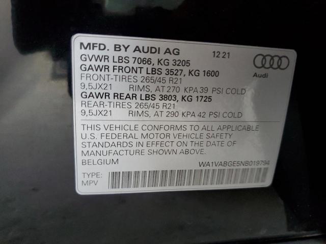 WA1VABGE5NB019794 - 2022 AUDI E-TRON CHRONOS 黑色 照片 13