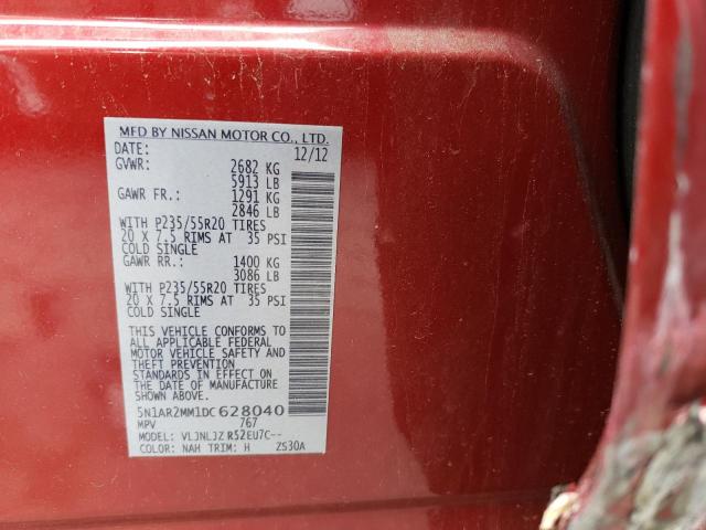 5N1AR2MM1DC628040 - 2013 NISSAN PATHFINDER S RED photo 13