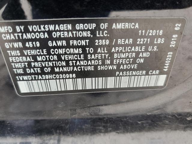 1VWDT7A39HC030986 - 2017 VOLKSWAGEN PASSAT R-LINE Qara foto 12