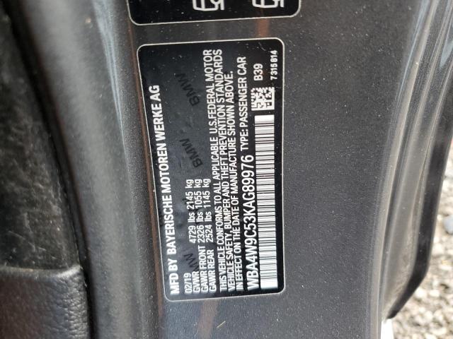 WBA4W9C53KAG89976 - 2019 BMW 440XI GRAY photo 12