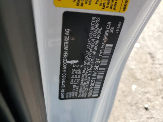 WBA2F9C51HV664337 - 2017 BMW 230I WHITE photo 12