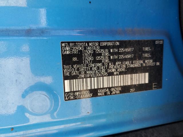 JTMF1RFV0LD067595 - 2020 TOYOTA RAV4 LE 蓝色 照片 13