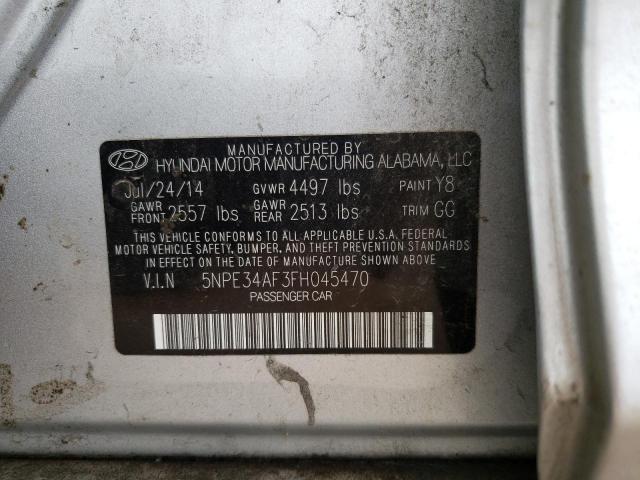 5NPE34AF3FH045470 - 2015 HYUNDAI SONATA SPORT SILVER photo 12