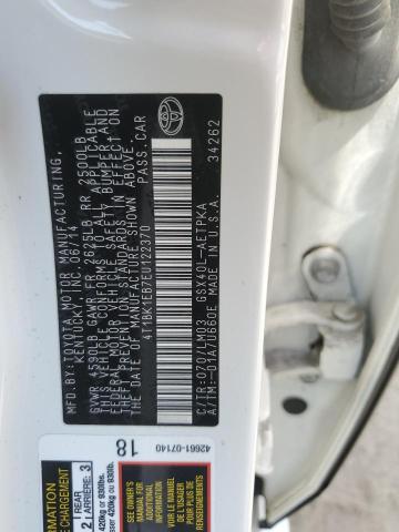 4T1BK1EB7EU122370 - 2014 TOYOTA AVALON BASE WHITE photo 13