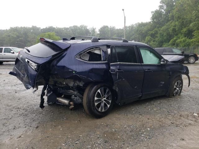 5TDGZRBH7NS594585 - 2022 TOYOTA HIGHLANDER XLE Կապույտ լուսանկար 3