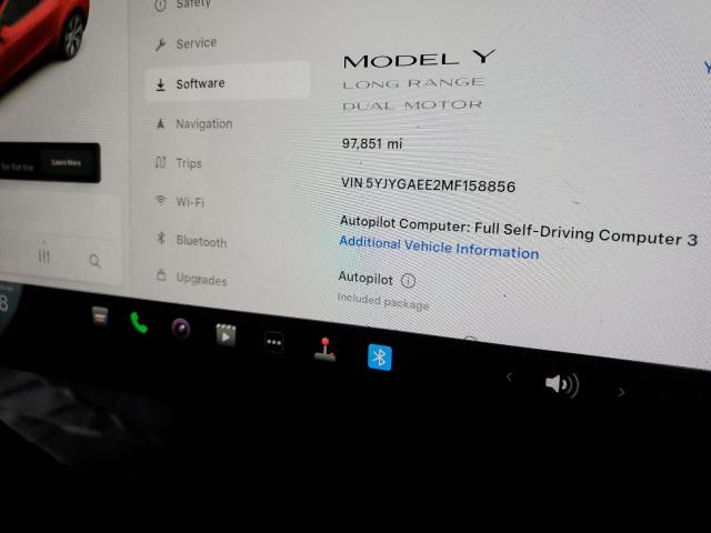 5YJYGAEE2MF158856 - 2021 TESLA MODEL Y Qırmızı foto 9