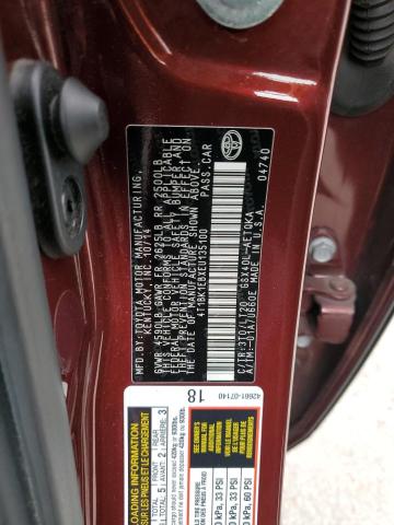 4T1BK1EBXEU135100 - 2014 TOYOTA AVALON BASE 勃艮第红 照片 13