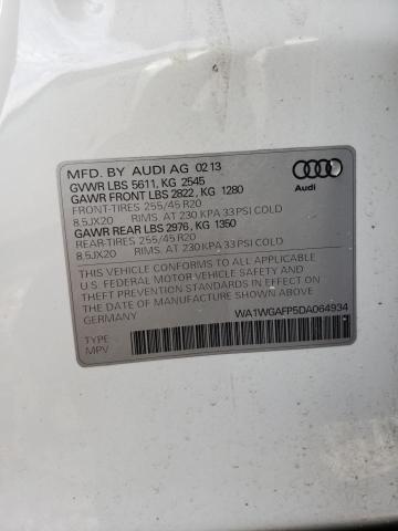 WA1WGAFP5DA064934 - 2013 AUDI Q5 PRESTIGE WHITE photo 13