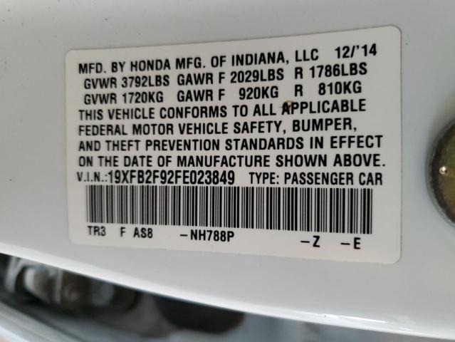 19XFB2F92FE023849 - 2015 HONDA CIVIC EXL 白色 照片 12