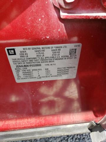 2GNALBEK1F6320680 - 2015 CHEVROLET EQUINOX LT RED photo 14