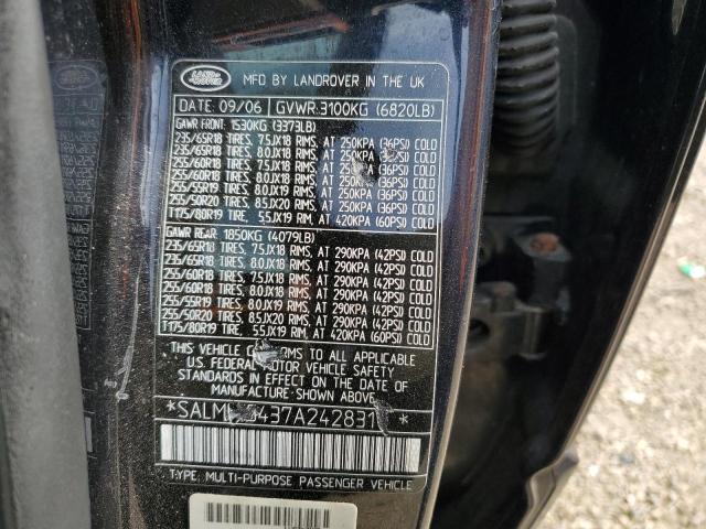 SALMF15437A242831 - 2007 LAND ROVER RANGE ROVE HSE BLUE photo 13