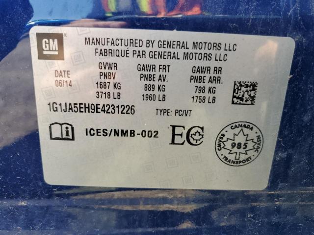 1G1JA5EH9E4231226 - 2014 CHEVROLET SONIC LS 蓝色 照片 12