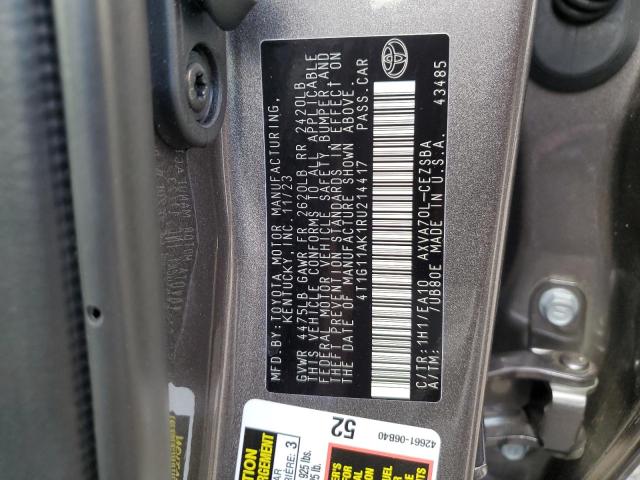 4T1G11AK1RU214417 - 2024 TOYOTA CAMRY SE NIGHT SHADE GRAY photo 13