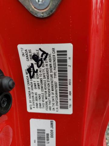 2HGFC3A54HH750037 - 2017 HONDA CIVIC SI RED photo 13