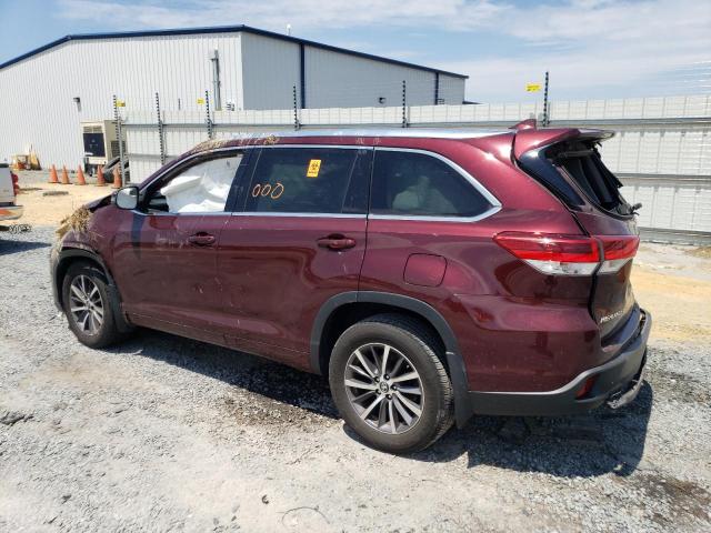 5TDJZRFH1JS499949 - 2018 TOYOTA HIGHLANDER SE BURGUNDY photo 2