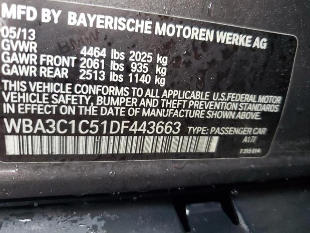 WBA3C1C51DF443663 - 2013 BMW 328 I SULEV GRAY photo 12