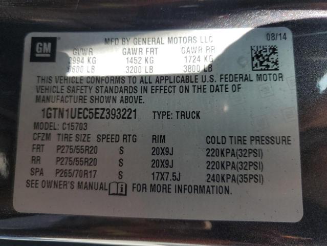 1GTN1UEC5EZ393221 - 2014 GMC SIERRA C1500 SLE GRAY photo 12