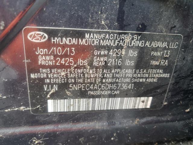 5NPEC4AC6DH673641 - 2013 HYUNDAI SONATA SE BLUE photo 12
