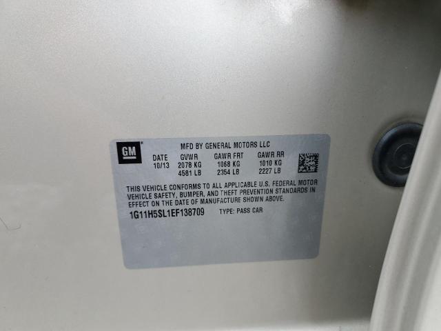 1G11H5SL1EF138709 - 2014 CHEVROLET MALIBU LTZ კრემისფერი ფოტო 13