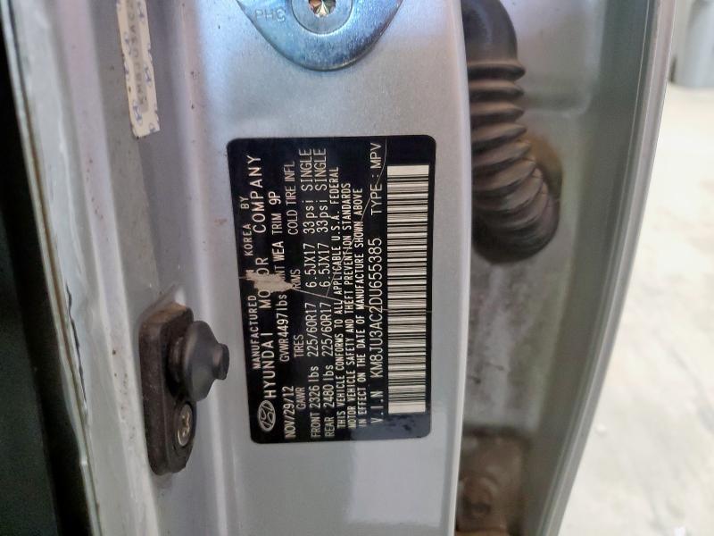 KM8JU3AC2DU655385 - 2013 HYUNDAI TUCSON GLS Srebrny zdjęcie 13