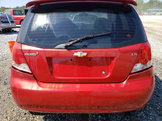 KL1TD66638B121452 - 2008 CHEVROLET AVEO BASE BURGUNDY photo 6