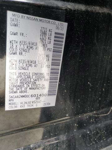 5N1AR2MM0EC601400 - 2014 NISSAN PATHFINDER S BLACK photo 13