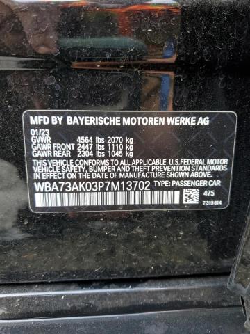 WBA73AK03P7M13702 - 2023 BMW 228XI أسود صورة 12