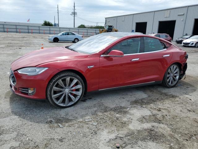 5YJSA1H24EFP64055 - 2014 TESLA MODEL S Կարմիր լուսանկար 1