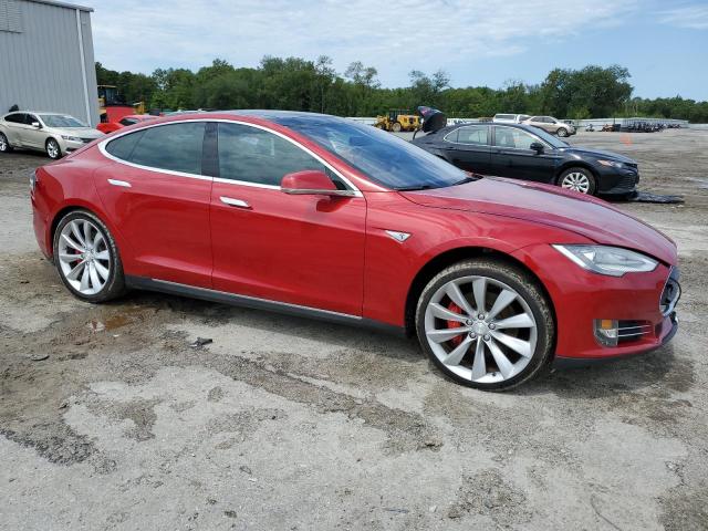 5YJSA1H24EFP64055 - 2014 TESLA MODEL S Կարմիր լուսանկար 4