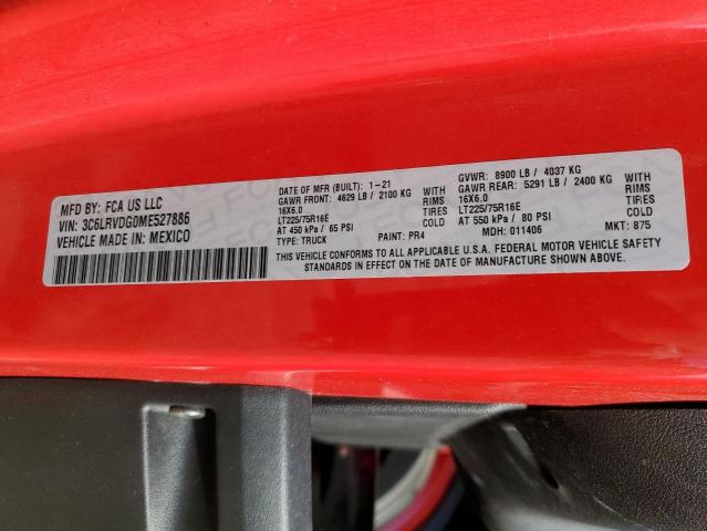 3C6LRVDG0ME527886 - 2021 RAM PROMASTER 2500 HIGH RED photo 14