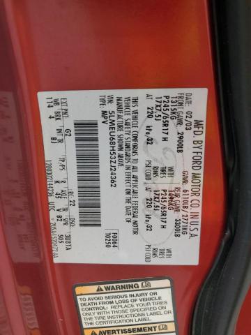 5LMEU68H53ZJ24362 - 2003 LINCOLN AVIATOR წითელი ფოტო 13