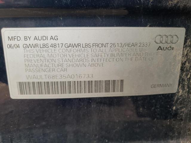 WAULT68E35A016733 - 2005 AUDI A4 3.0 QUATTRO BLUE photo 12