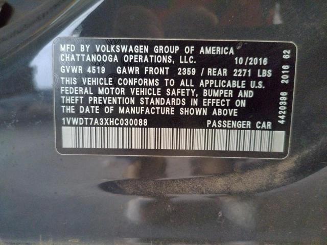 1VWDT7A3XHC030088 - 2017 VOLKSWAGEN PASSAT R-LINE Boz foto 12