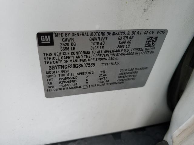 3GYFNCE30GS507588 - 2016 CADILLAC SRX PERFORMANCE COLLECTION Ақ фото 12