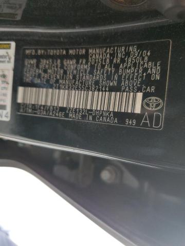 2T1KR32E55C382144 - 2005 TOYOTA COROLLA MA XR BLACK photo 12