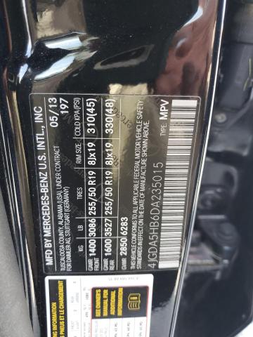 4JGDA5HB6DA235015 - 2013 MERCEDES-BENZ ML 350 4MATIC BLACK photo 13