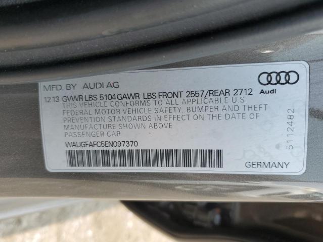 WAUGFAFC5EN097370 - 2014 AUDI A6 PREMIUM PLUS GRAY photo 12