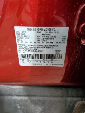 5LM5J7XC5LGL26697 - 2020 LINCOLN AVIATOR RESERVE Կարմիր լուսանկար 12