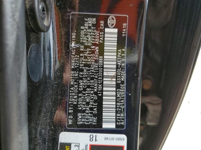 4T1BK1EB3DU010888 - 2013 TOYOTA AVALON BASE 黑色 照片 12