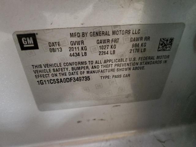 1G11C5SA0DF349735 - 2013 CHEVROLET MALIBU 1LT SILVER photo 12