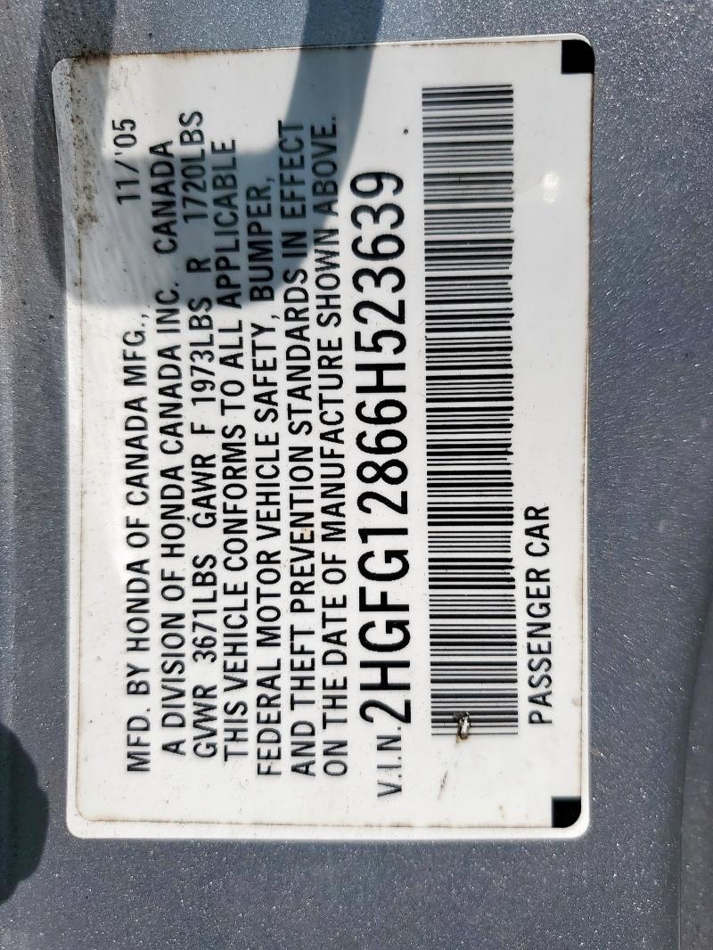 2HGFG12866H523639 - 2006 HONDA CIVIC EX SILVER photo 14
